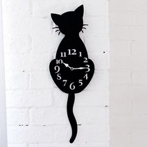 스위트하트 시크 고양이 벽시계, 블랙