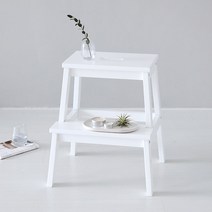마켓비 베크제 원목 스텝 스툴, 화이트
