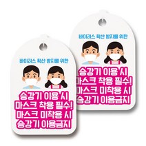 마스크 손소독제 생활 안내판, 097 남녀 승강기 이용시 마스크 착용, 2개