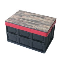 코랙코리아 캠핑 폴딩박스 블랙 + 아웃타입 우드원 상판