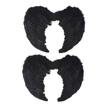 천사날개 파티소품 소, 블랙, 2개