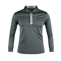 럭스골프 남성용 맥켄리 카치온 배색 긴팔 카라 골프셔츠 RM20A444