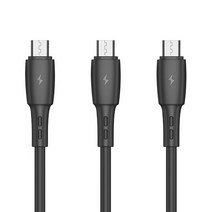 VIPFAN X5 5핀 고속충전 케이블 1m, 블랙, 3개