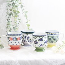 폴라브 굽머그 4종 세트, 클로버, 데이지, 로즈, 멜론, 1세트