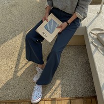 여성용 데일리 허리밴딩 와이드 슬랙스