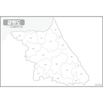 지도닷컴 우리나라 도별 백지도 강원도 코팅형 소, 1개
