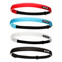 IPAUK 런닝 요가 필라테스 스포츠 헤어밴드 4종 세트 FSB-008, 블랙, 화이트, 블루, 레드