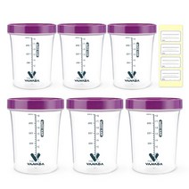 바나다 프리미엄 이유식 용기 270ml, 퍼플, 6개