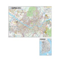 지도닷컴 서울시지도 양면코팅형 소 78 x 110 cm + 전국행정도로지도, 1세트