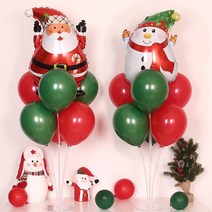 와우파티코리아 크리스마스 풍선꽂이 산타와 눈사람 2종 세트, 혼합색상, 2세트