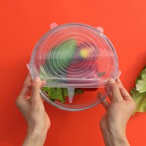 티첸 실리콘 덮개 밀폐뚜껑 6종세트 투명