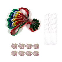 컷팅식 장비 테이프커팅식 컷팅테잎 완성품 컷팅장갑 장식리본 세트 8인용, 혼합색상, 1세트