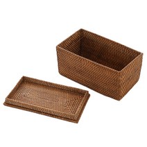 블루밍앤미 라탄 아따 직사각 바구니, 1개