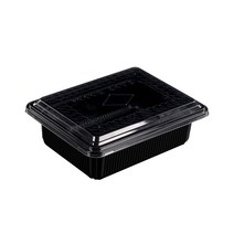 대성 사각 용기 몸통 + 뚜껑 세트 검정 대 1.8L, 200세트