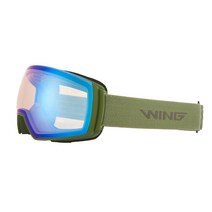WING 남성 스키 보드 고글 더블렌즈 안경병용 야간, 블랙 + 레드