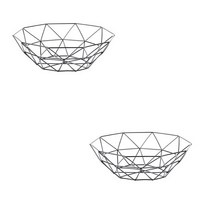 마켓감성 노르딕 철제 과일바구니 2p, 타입3 BLACK