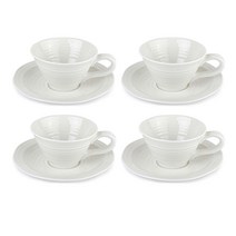 포트메리온 소피콘란 티컵 앤 소서 4인조 세트 0.3L, 화이트, 1세트