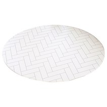삼바텍 PVC 양면 원형 놀이방매트, 헤링본 화이트