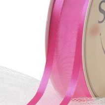스마일리본 양단 오간디리본 15mm, 체리, 45m