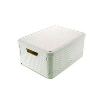 스마트킹카 접이식 정리함 중형, 접이식정리함/아이보리/중형, 1개, 화이트