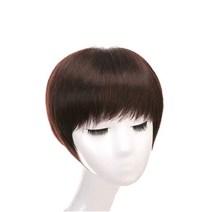 에이플랫 85프로 인모 숏컷 통가발, 진갈색, 1개