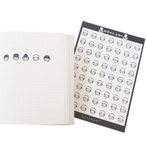 룩아트 꾸니니 스티커 해군 작은원형 흰색무광코팅, 혼합색상, 1개
