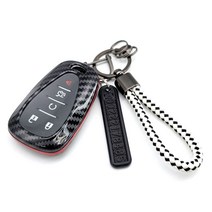 그린텍 쉐보레 자동차 전용 프리미엄 카본 키케이스 VER 3, 와인레드크롬+체크화이트, 쉐보레 전용타입