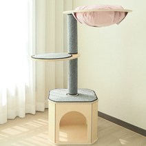 캣츠빌 콘도타워B 캣타워, 그레이(카페트), 핑크(천해먹), 1개