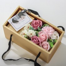 휴드 조화 감사한 비누꽃 용돈박스, 핑크