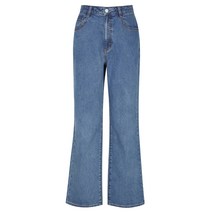 클라비스 여성용 세미 와이드 데님 긴바지