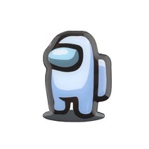 어몽어스 디자인 입체 아크릴 스마트톡, 화이트, 1개