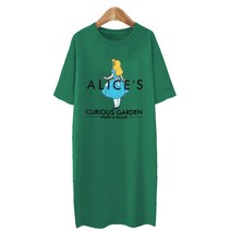 블론디 여성용 금발머리 오버핏 롱 반팔 티셔츠