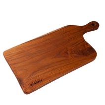 플레이팅 프리미엄 티크 원목 양면 도마 사각 손잡이, 1개