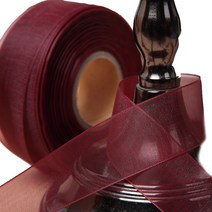 포장넷 기본 오간디 리본끈 25mm, 자주, 45m