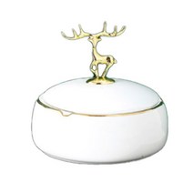 사슴 뚜껑 테이블 재떨이, 화이트, 1개