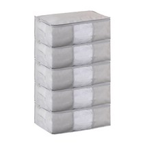 깔끔한 이불 옷 정리 수납 투명 부직포 가방 M YT_RB165, 그레이, 5개