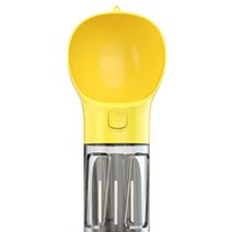 써티이얼즈 강아지 휴대용 간식통 내장 물병 배변키트 300ml, 옐로우, 1개