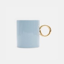 풋타콤마 골드링 머그컵 250ml, 블루 그레이, 1개