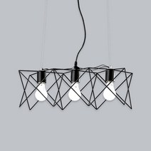 별 3등 펜던트조명, 블랙