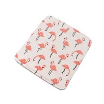 감성 패브릭 핸드메이드 면 카페 티 코스터 받침대 사각형, 핑크 홍학