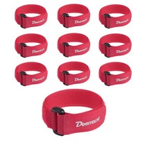 간편 찍찍이밴드 캠핑 자전거 스트랩 기본, 레드, 10개