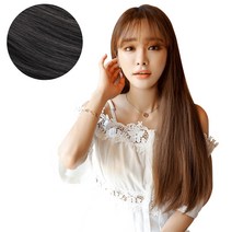 하이유니 긴생머리 붙임머리 헤어피스 60cm 3p, 브라운블랙, 1set