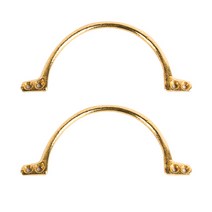 핸즈팩토리 황동 도마 트레이 손잡이 측면고정 둥근형 골드, 2개