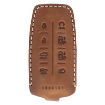 벤딕트 제네시스 GV70/GV80/G80 스마트키 가죽 케이스 8버튼, 레트로 브라운, 제네시스 8버튼타입