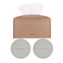 청정일기 모던하우스 티슈케이스 + 코스터 2p, 코코아브라운