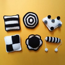 허니멜로 신생아 흑백 모빌 뜨개질 DIY 패키지, 1세트, 화이트, 블랙, 그레이