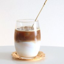 코지테이블 골드라인 뚱뚱이 카페 유리컵 커피잔, 2호 날씬이, 1개