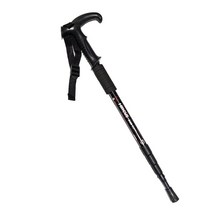 히르커스 T자 두랄루민 안티쇼크 4단 등산스틱, 블랙