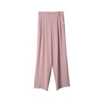 시크블랙 여성용 리니프 와이드 핀턱 버튼 슬랙스-PT7745K16