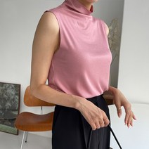 페이퍼먼츠 여성용 반폴라넥 민소매 이너 티셔츠 00510
